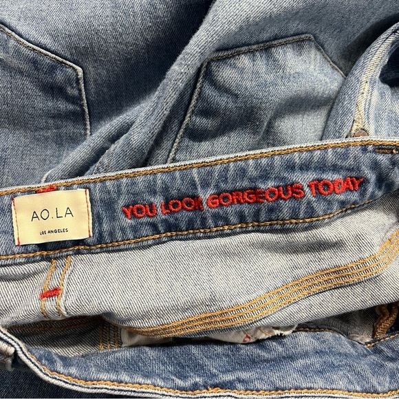 AO.LA x ALICE + OLIVIA High Rise Cropped Wide Leg Jeans in Night Moves - Picture 12 of 15